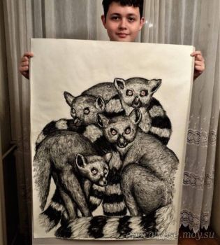 15-летний художник из Сербии рисует по памяти невероятно детализированные изображения животных (14 фото)